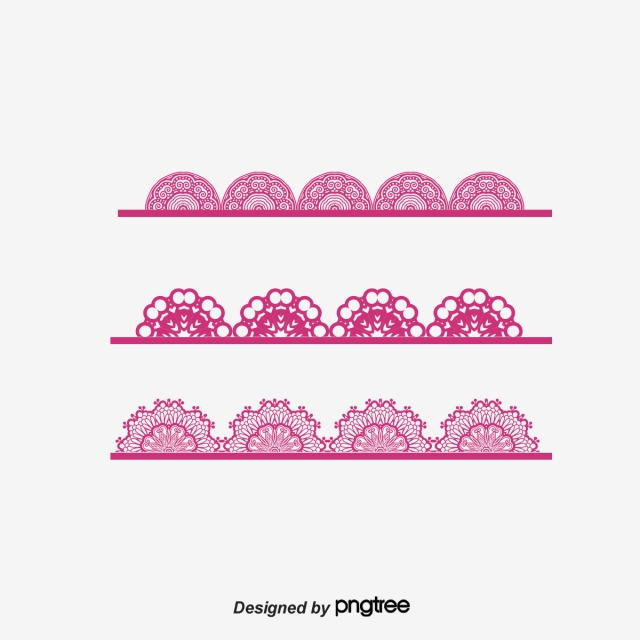 640x640 Pink Fan Shaped Lace Edge, Vector Png, Lace Edge, Pink Lace Png