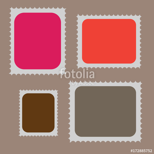 500x500 Postage Stamps With Perforated Edge And Mail Stamp Vector Template