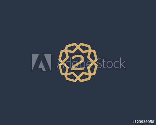 500x400 Premium Number Logo Icon Vector Design Luxury Jewelry Frame Gem