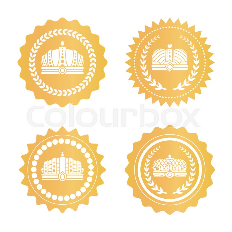 800x800 Royal Golden Stamps With Luxurious Stock Vector Colourbox