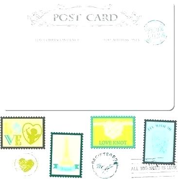 366x368 Blank Stamp Template Open Postage Edge Outline Landscape Black