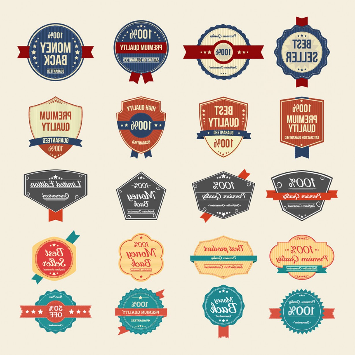 1228x1228 Free Vector Vintage Badges Stickers Stamps Format