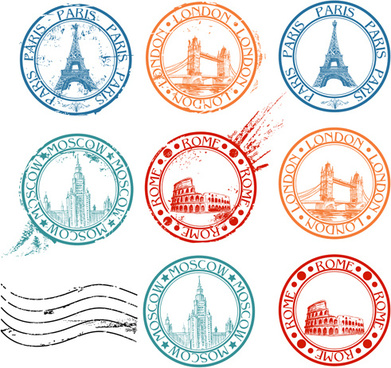 391x368 Travel Stamp Free Vector Download
