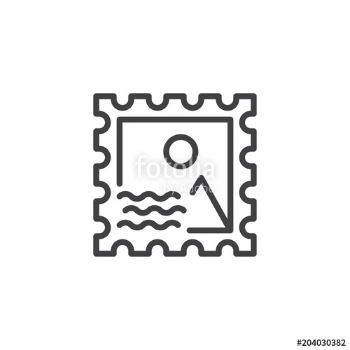 500x500 Postage Stamp Outline Icon Linear Style Sign For Mobile Concept