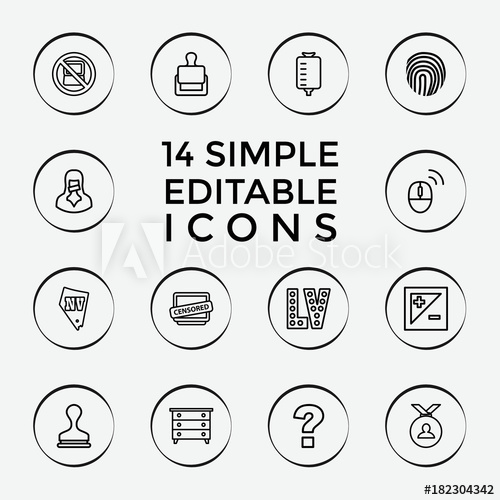 500x500 Set Of Stamp Outline Icons