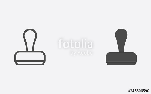 500x310 Stamp Filled And Outline Vector Icon Sign Symbol Stock Image
