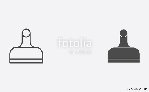 500x310 Stamp Outline And Filled Vector Icon Sign Symbol Stock Image