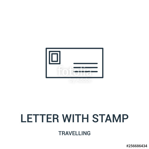 500x500 Letter With Stamp Icon Vector From Travelling Collection Thin
