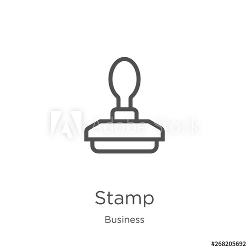 500x500 Stamp Icon Vector From Business Collection Thin Line Stamp