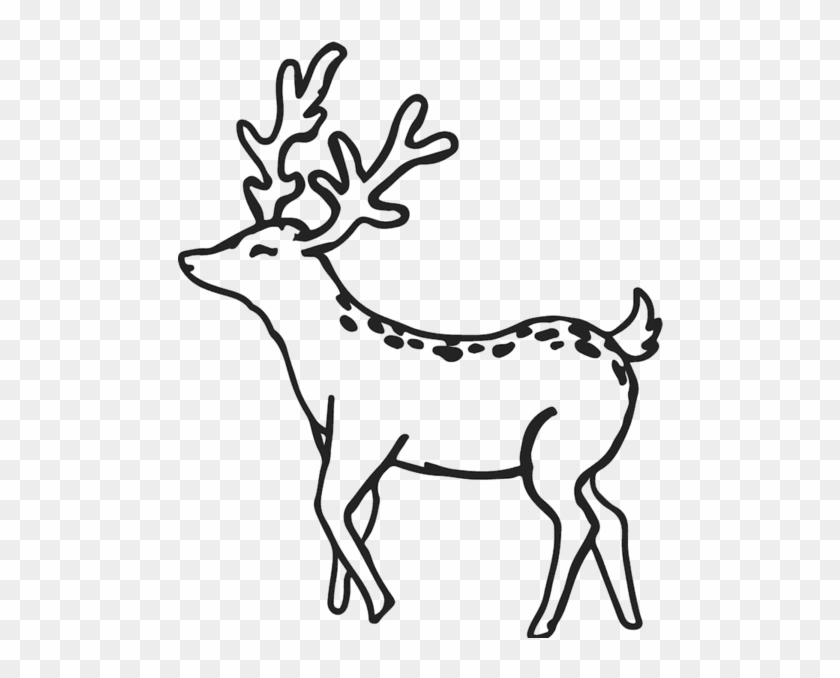 840x678 Buck Rubber Stamp Outline