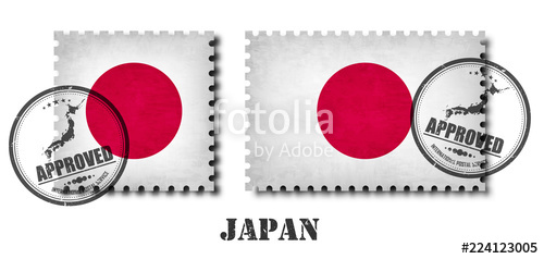 Japan Or Japanese Flag Pattern Postage Stamp With Grunge Old 500x238 Japan Or Japanese Flag Pattern Postage Stamp With Grunge Old