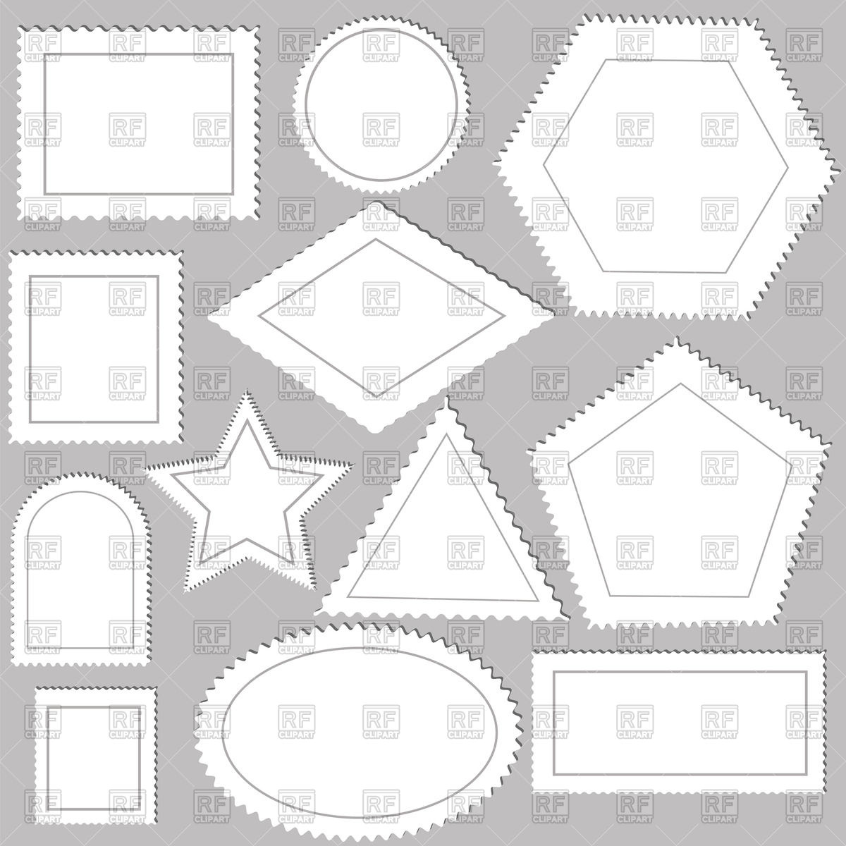 Postage Stamps In Different Shapes Vector Image Of Design Elements 1200x1200 Postage Stamps In Different Shapes Vector Image Of Design Elements
