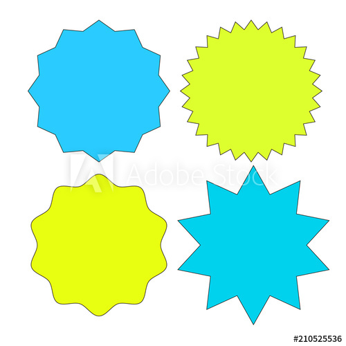 Set Of Multicolor Starburst Stamps On White Background Badges 500x500 Set Of Multicolor Starburst Stamps On White Background Badges