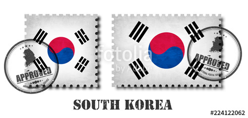 South Korea Flag Pattern Postage Stamp With Grunge Old Scratch 500x238 South Korea Flag Pattern Postage Stamp With Grunge Old Scratch