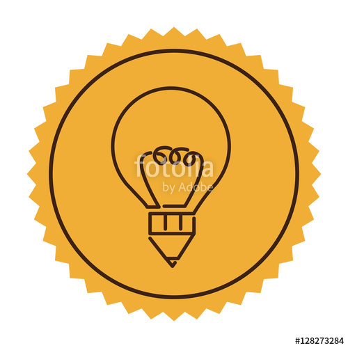 Stamp Silhouette Contour Bulb With Pencil Shape Vector 500x500 Stamp Silhouette Contour Bulb With Pencil Shape Vector