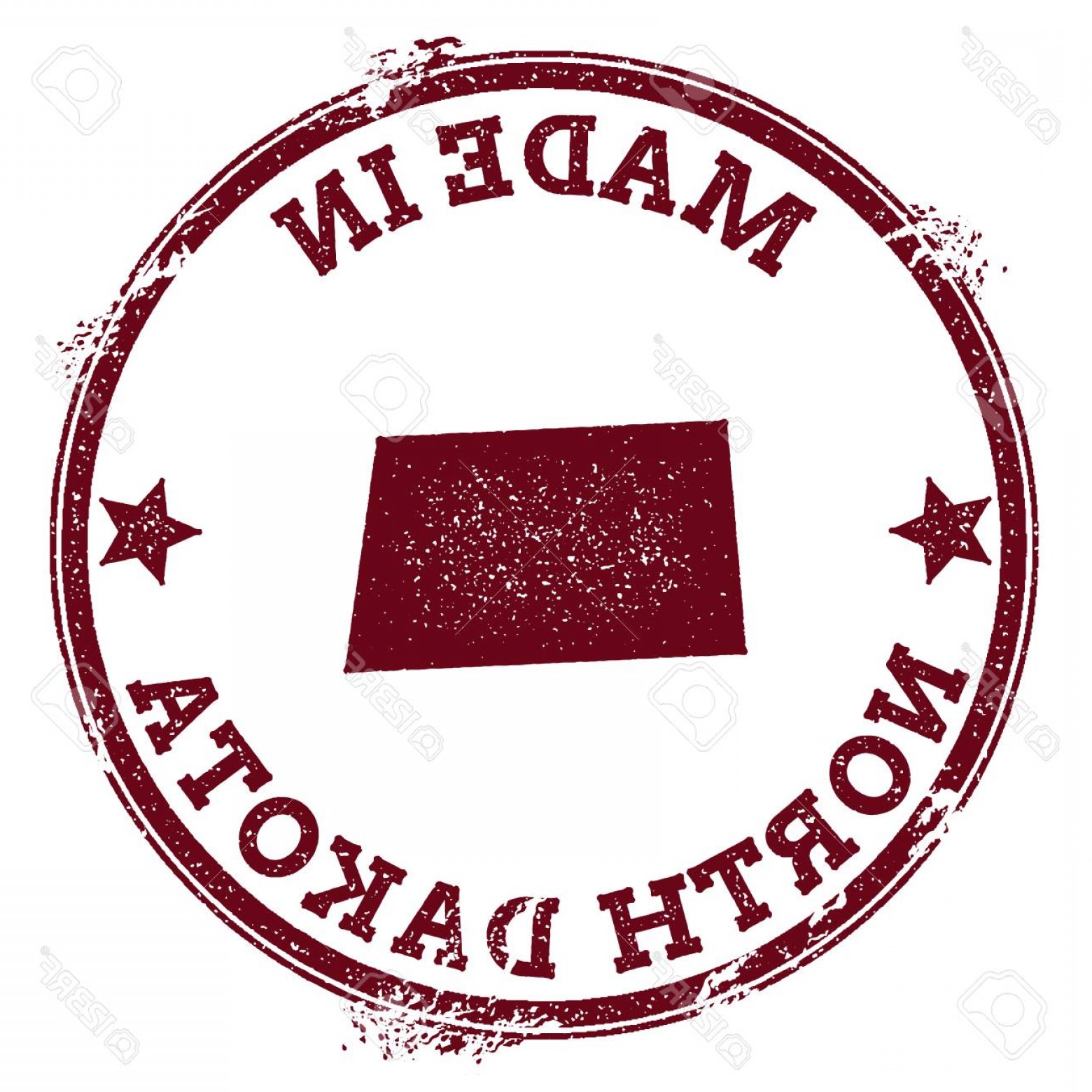 1560x1560 Photostock Vector North Dakota Vector Seal Vintage Usa State Map