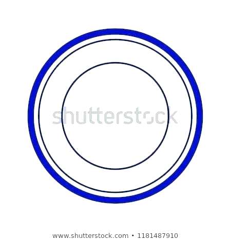 450x470 Empty Blue Rubber Stamp Vector Template Icon Isolated On White
