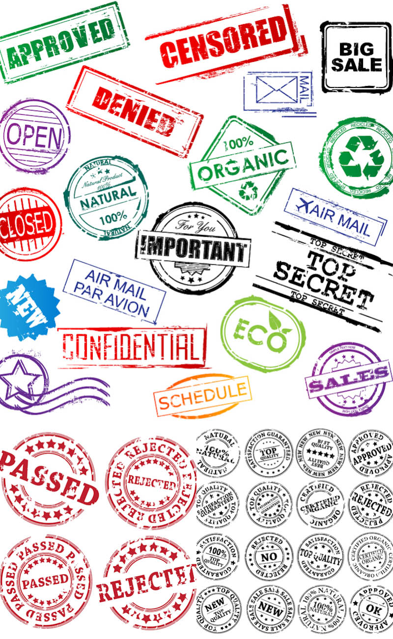 800x1300 Vector Stamp Designs Free Stock Vector Art Illustrations