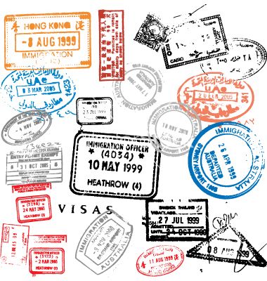 380x400 Free Vector Passport Stamps Vector