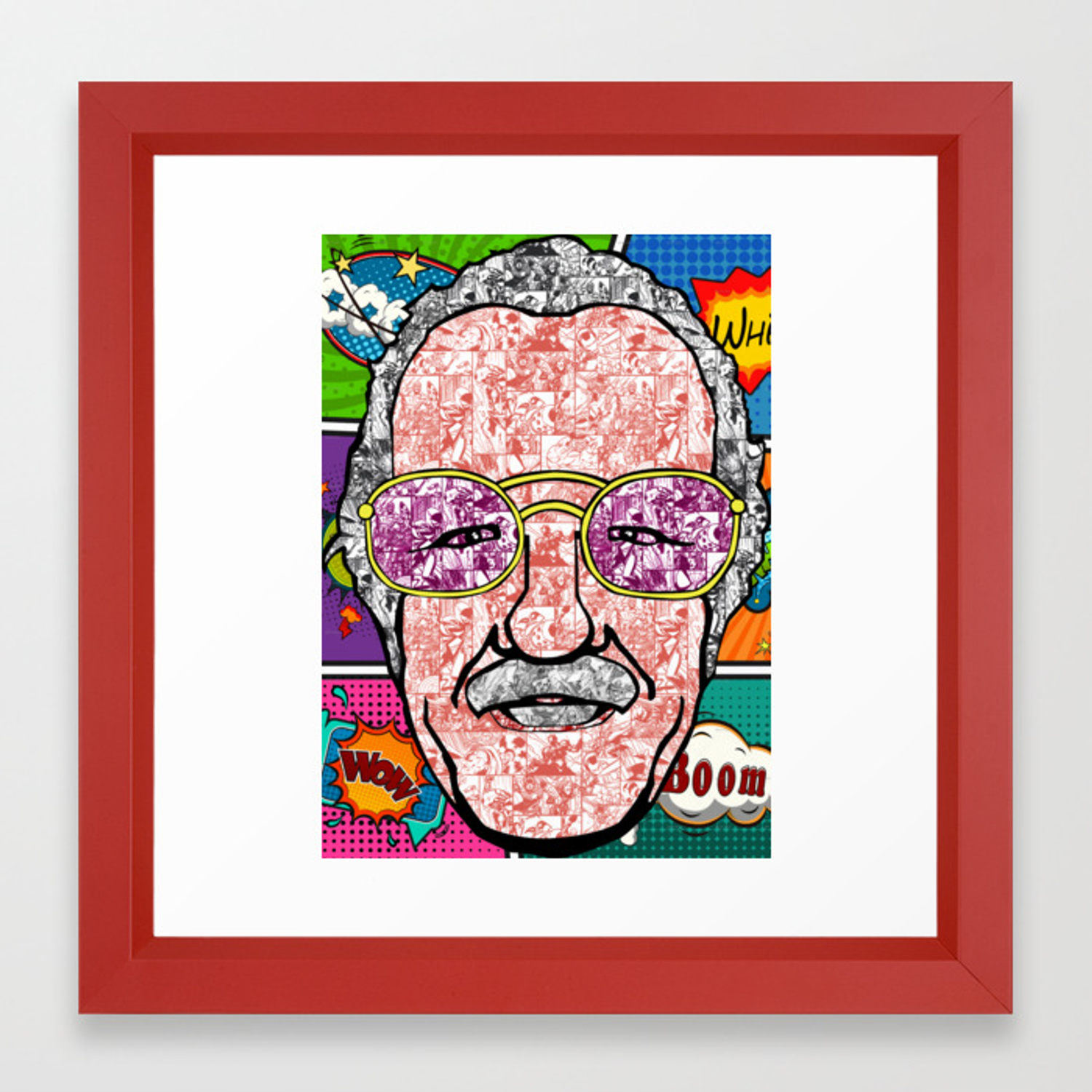 1500x1500 Stan Lee Comic Framed Art Print