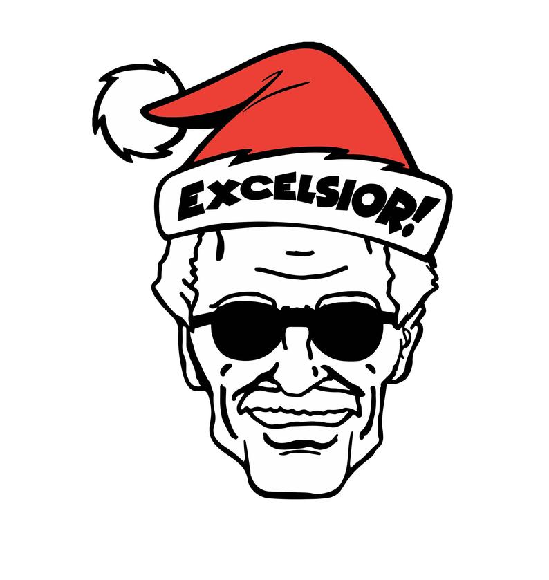 794x839 Stan Lee With Christmas Santa Hat Vector Image Etsy