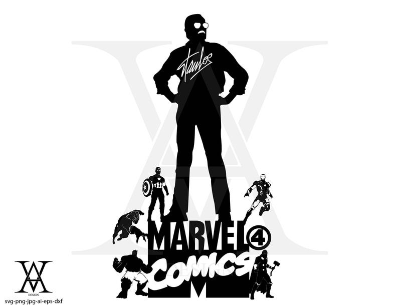 794x613 Stan Lee Silhouette Vector Marvel Instant Download Etsy