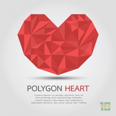 450x450 Polygon Heart Vector Format Royalty Free Vector Graphics