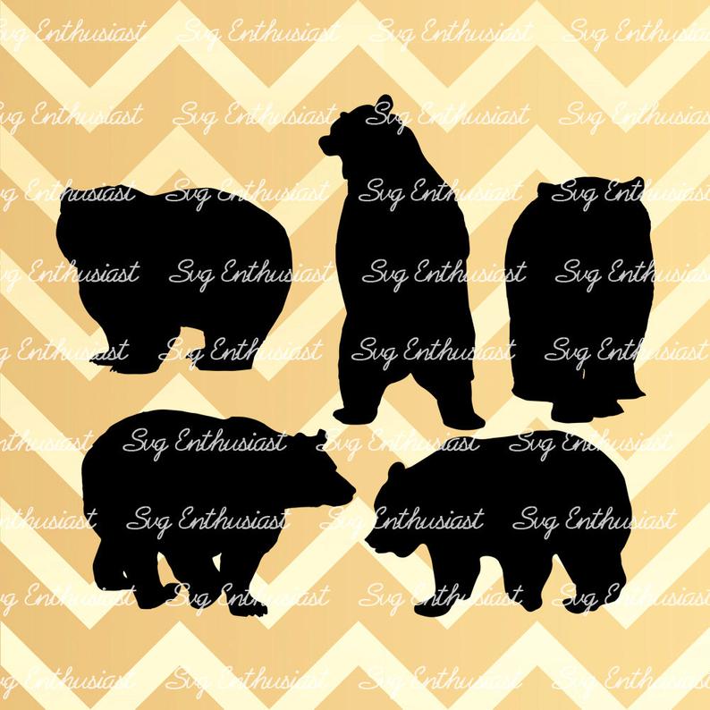 Bear Silhouette Bundle Standing Bear Bear Brown Etsy 794x794 Bear Silhouette Bundle Standing Bear Bear Brown Etsy