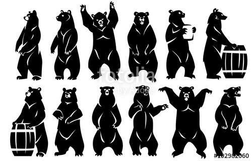 Illustration Of Bears Standing On Hind Legs Two Bears 500x320 Illustration Of Bears Standing On Hind Legs Two Bears