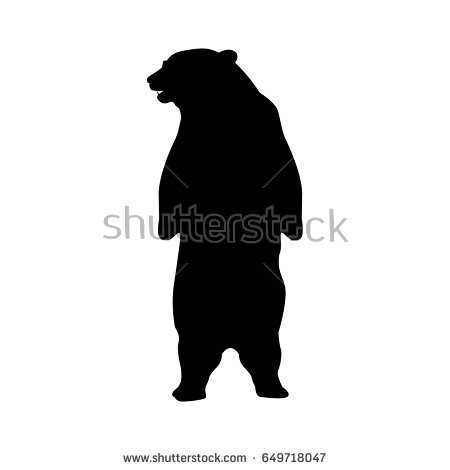 Standing Grizzly Bear Silhouette 450x470 Standing Grizzly Bear Silhouette
