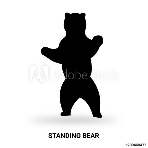 Standing Bear Silhouette Isolated On White Background 500x500 Standing Bear Silhouette Isolated On White Background