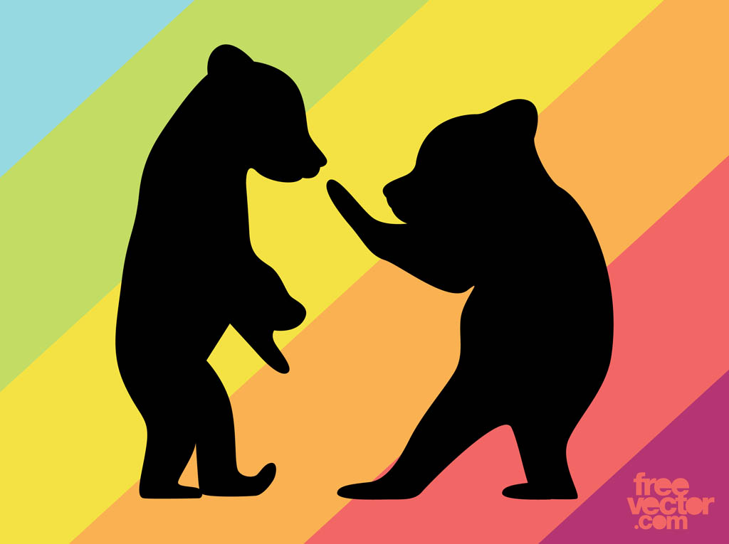 Bear Cubs Silhouettes Vector Art Graphics 1024x765 Bear Cubs Silhouettes Vector Art Graphics