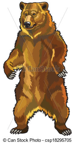 249x470 Grizzly Bear Standing Clipart