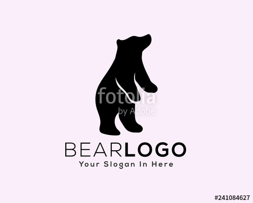 500x400 Standing Bear Performance Logo Design Inspiration Stock Image