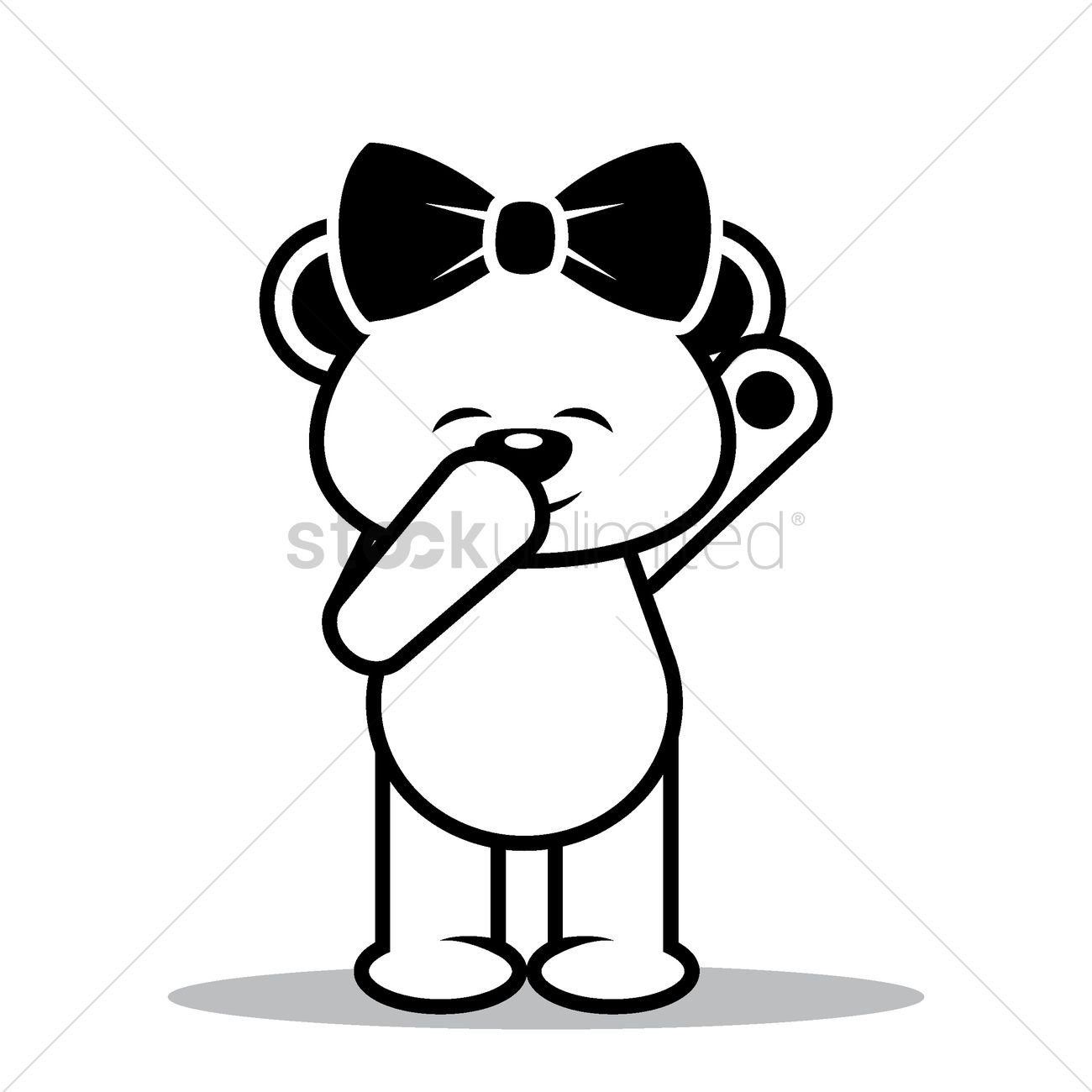 1300x1300 Standing Teddy Bear Vector Image