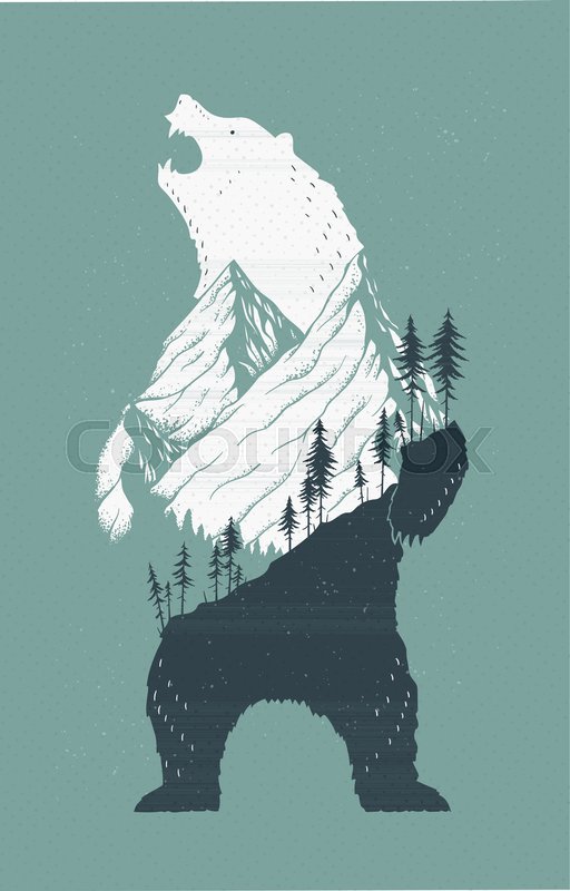 512x800 Vector Illustration Of A Standing Bear Stock Vector Colourbox