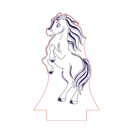450x450 Standing Horse Illusion Lamp Plan Vector Op For Cnc