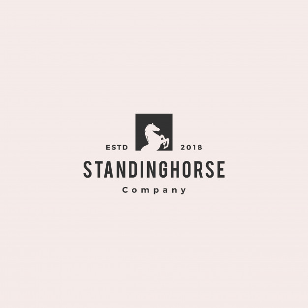 626x626 Standing Horse Logo Hipster Vector Premium Download
