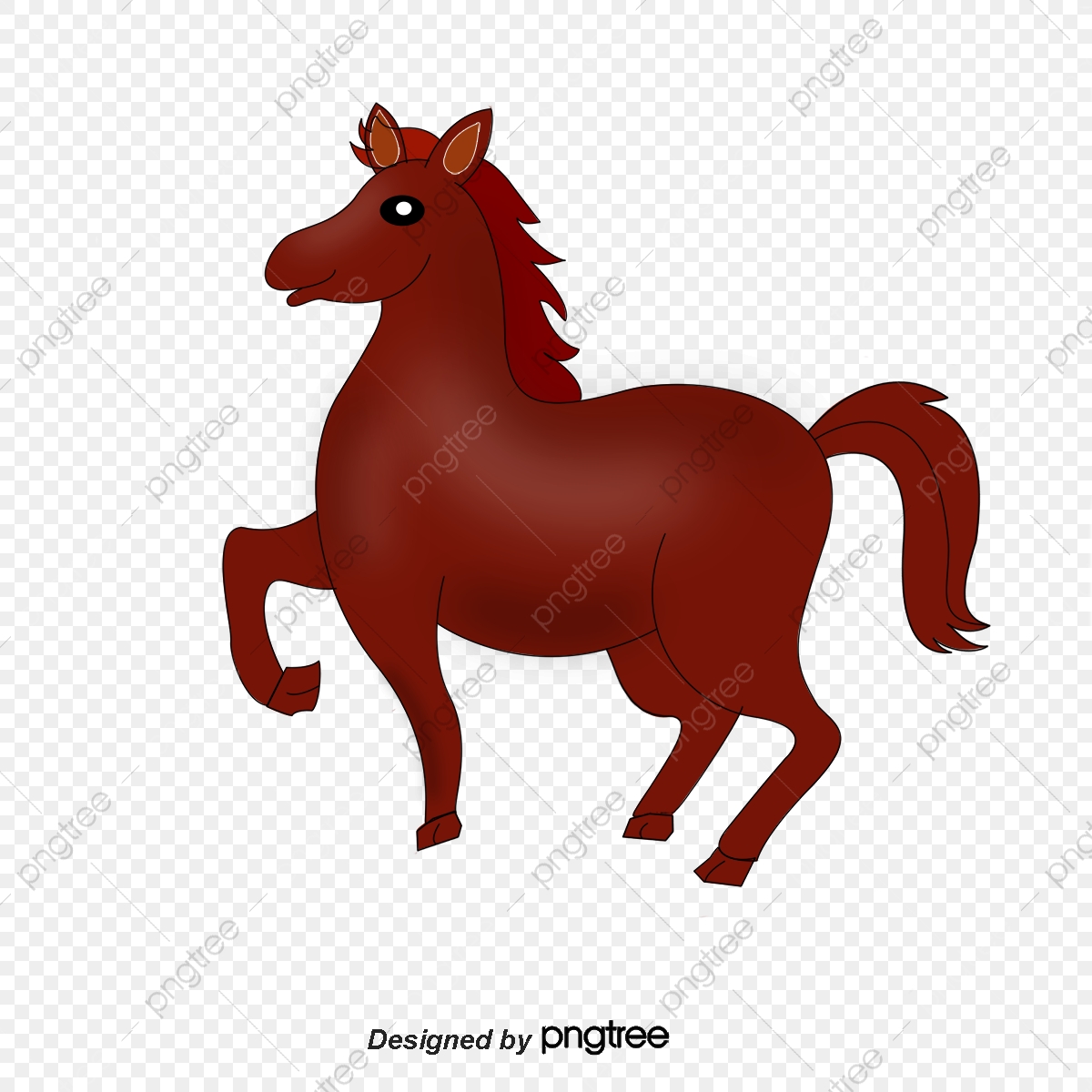 1200x1200 Vector Cartoon Horse Standing, Cartoon Clipart, Horse Clipart