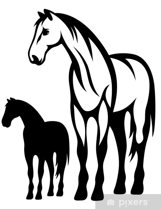 539x700 Standing Horse Vector Illustration Wall Mural