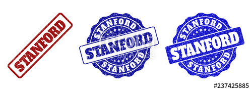 500x180 Stanford Grunge Stamp Seals In Red And Blue Colors Vector