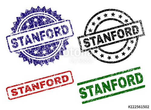 500x363 Stanford Seal Stamps With Damaged Texture Black, Green,red,blue