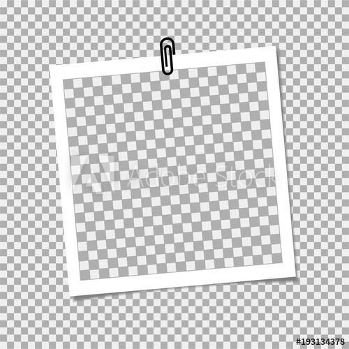 500x500 Photo Frame With Staple On Grey Backgrounrd Vector Template