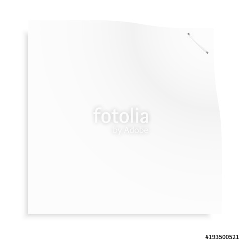 500x500 Realistic Vector Post It Blank White Sticker Paper With Staple