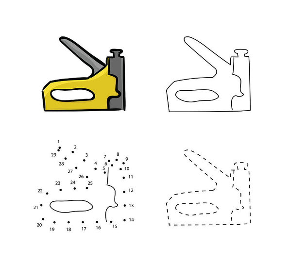 599x540 Set Of Staple Guns For Kids Drawing Vector Illustrations Of Hand