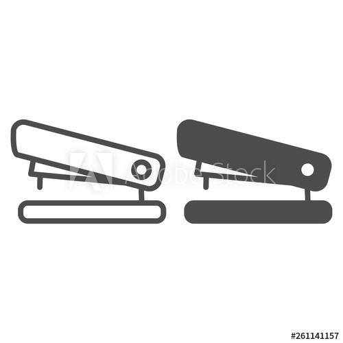 500x500 Stapler Line And Glyph Icon Staple Vector Illustration Isolated