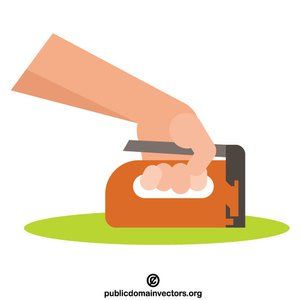 300x300 Hand With A Staple Gun Vector Image Various Vectors In Public