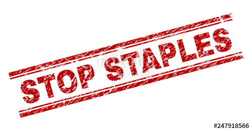 500x261 Stop Staples Seal Print With Distress Effect Red Vector Rubber