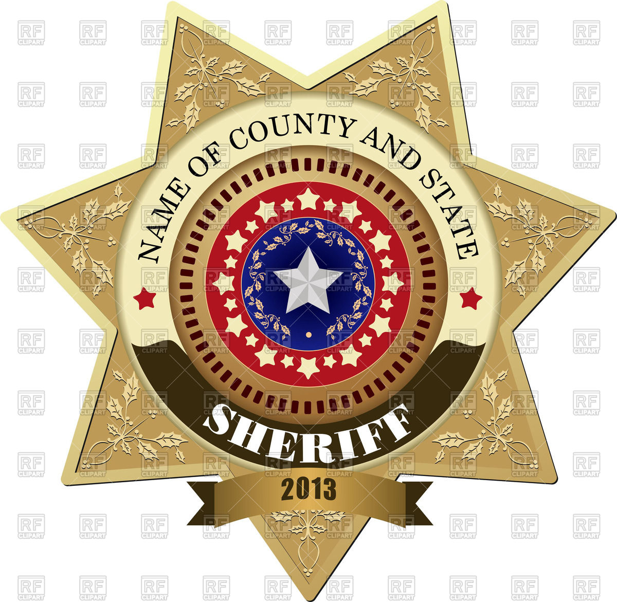 Sheriff's Badge With Seven Pointed Star Vector Image Of Objects 1200x1171 Sheriff's Badge With Seven Pointed Star Vector Image Of Objects