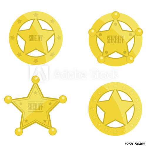 Sheriff Star Badges Set Vector Design Illustration 500x500 Sheriff Star Badges Set Vector Design Illustration